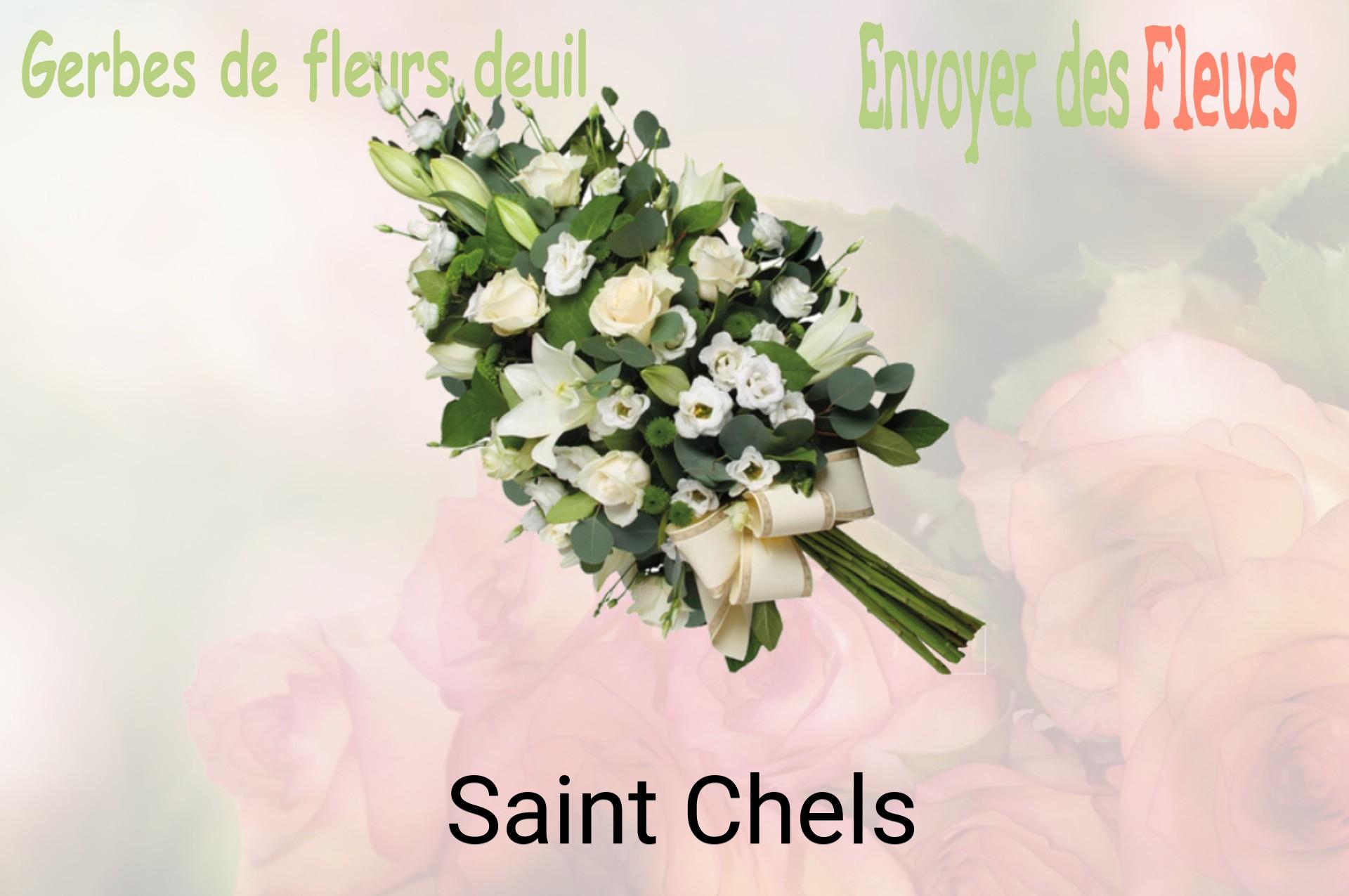 Gerbe de fleurs de deuil livrée à Saint-Chels